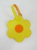 Yellow PVC name card tag holder, girls luggage tag holder, flower hodler hang tag