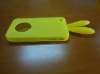 Yellow Universal Rabbit silicone cover for iPhone 4