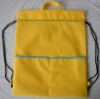 Yellow non woven polypropylene backpack for promotion