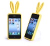 Yellow silicon bunny case for iphone 4s