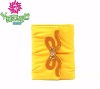 Yellow wrinkle wallet with flower knot