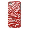 Zebra Leather Hard Case Cover for iPhone 4 4S