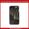 Zebra Print Pattern Leather Coated Back Cover For iPhone 4 4S-Black/White