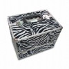Zebra Velvet Cosmetic Case with trays