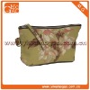 Ziplock clutch flower pattern large canvas women's cosmetic bag