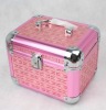 aluminum pink beauty vanity case with mirror