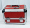 aluminum red make up cosmetic beauty case