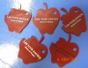 appple shape plastic hand tag for luggages and clothing design