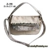 apricot patent leather sling handbag bag animal printed trim