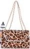attractive leopard spot beaded chain PU handbag 2012
