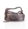 attractive tassel rectangular python fabric PU handbag 2012