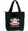 balck color cotton promotional bag&shopping bag with cute monkey (KG227)