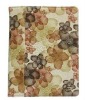 beige Luxury Blooming Leather Case for IPAD2