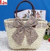 beige fashion straw bag