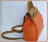 belt spinlock elegant cow leather bag for ladies