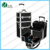 black 4 wheel train makeup case,rolling makeup case