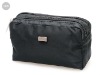 black 420D nylon fashion two zipper compartment men's cosmetic bag