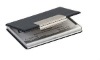 black Leather Business Card Case with Stainless Steel Trim