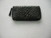 black PVC zipper wallet