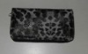 black and white leopard lady zipper wallet