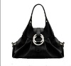 black calf leather shoulder handbag