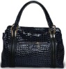 black crocodile-embossed cowskin bag fashion