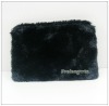 black faux fur evening clutch bag