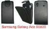 black flip leather case for Samsung Galaxy Ace S5830