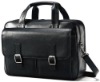 black genuine leather briefcase