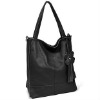 black leather fashion handbag