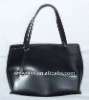 black leather handbag