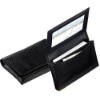 black leather magnetic wallet