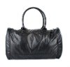 black leather travel luggage bag
