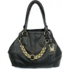 black long strap fashion bag with metal accessories