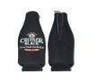 black neoprene bottle cooler with logo