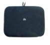 black neoprene laptop sleeve with zip closure