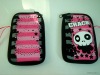 black neoprene pouch for iphone 4 with silk screen printing
