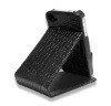 black new leather case for iphone4