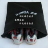 black non woven drawstring shoe bag