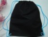 black nylon drawstring bag