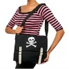 black pirate nylon shoulder messenger bag