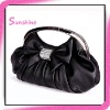 black pu butterfly design girls clutch bag