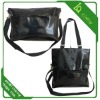 black pu foldable lady handbag