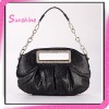 black pu leather shoulder bag for lady