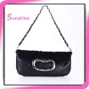 black pu with suede shoulder bag for ladies