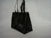 black semi-transparent pvc bag with megenatic button on the top  and ''X" stitch to reinforce
