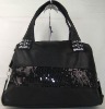 black trendy lady bag with shiny sequin