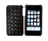 black weave leather case for iphone 3gs