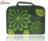 black with flower printing laptop PC bag handbag