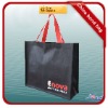 black with red printing tote bag